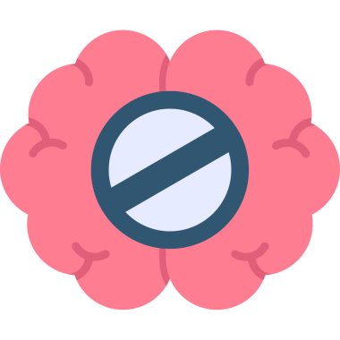 Tıbbi bir sembolün işareti olan beyin.