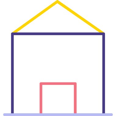 Bina. Web simgesi basit illüstrasyon