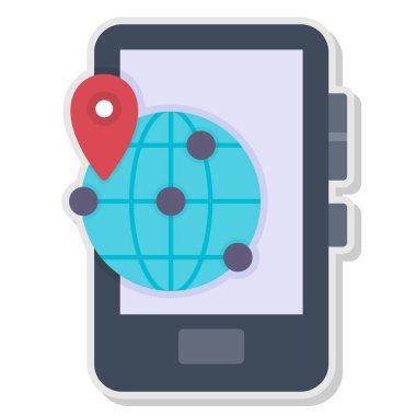 mobil konum vektörü simgesi