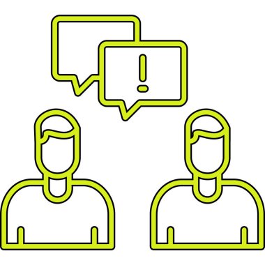 sohbet baloncuğu olan bir grup insan