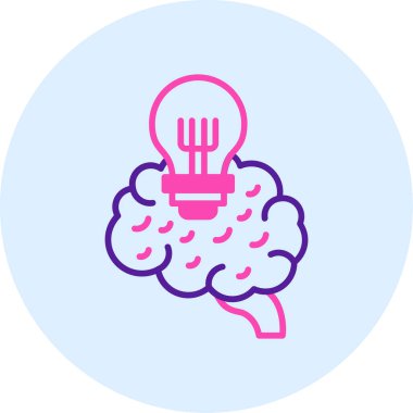 Beyin. Web simgesi basit illüstrasyon