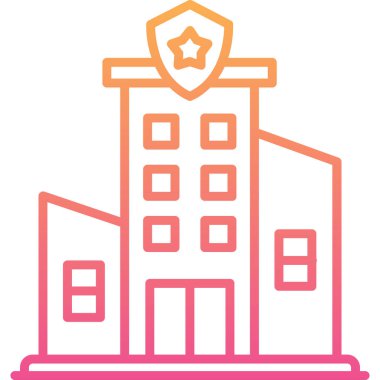 Bina. Web simgesi basit illüstrasyon