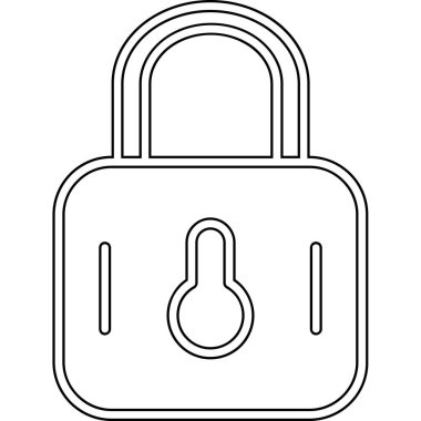 Kilit güvenlik simgesini ana hat biçiminde kilitle