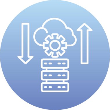 Bulut hesaplama simgesinin vektör illüstrasyonu
