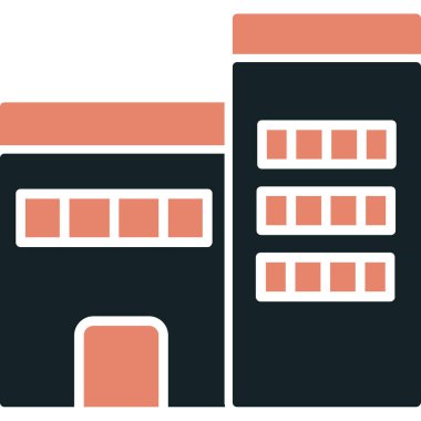 Bina. Web simgesi basit illüstrasyon