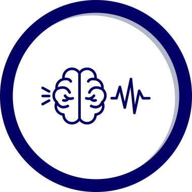 Beyin simgesi, basit vektör çizimi