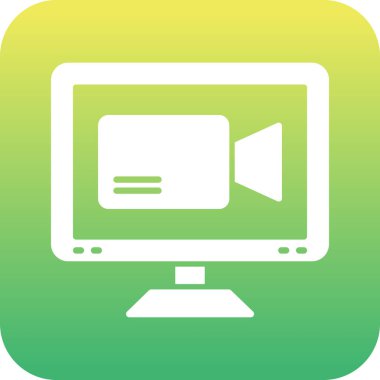 güzel bilgisayar monitörü vektör simgesi