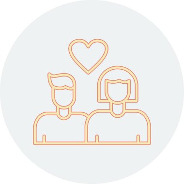 aşk vektör çizgisi illüstrasyonu