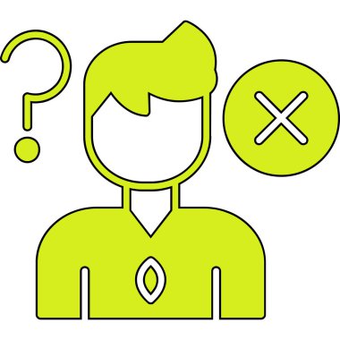 Soru işareti simgesi olan bir adamın vektör çizimi