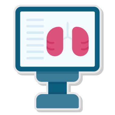 Tıbbi maskeli akciğerler ikon vektör illüstrasyon tasarımını izole etti