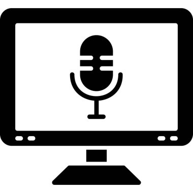 mikrofon simgesi, basit illüstrasyon