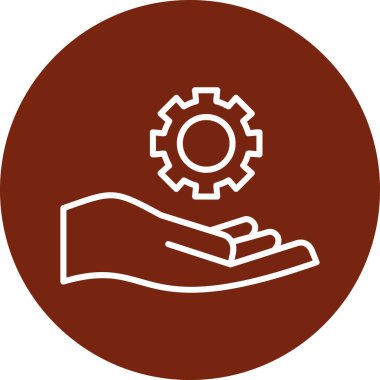 servis düz yuvarlanmış vektör simgesi