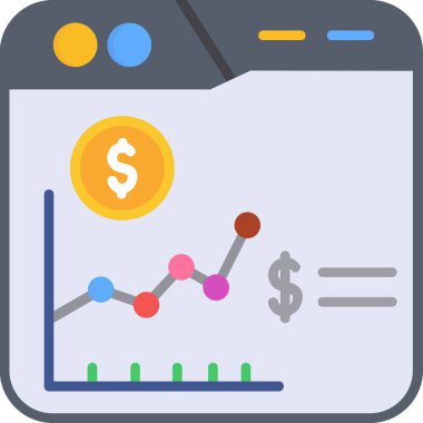 ticari finans grafiği simgesi - taslak biçimi