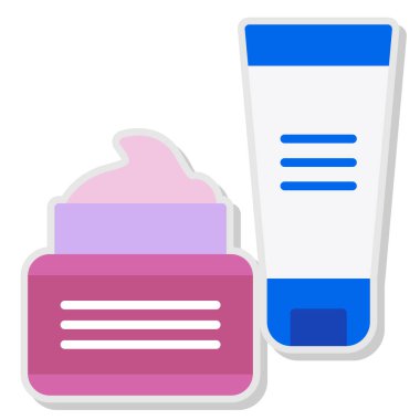 Kozmetik krem vektör ikonu. beyaz arka plan güzellik kremine izole edilmiş çizgi film vektör logosu.