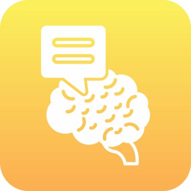 beyin ikonu vektör illüstrasyonu