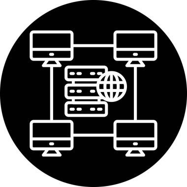 veri ağı sunucu simgesi, vektör illüstrasyonu