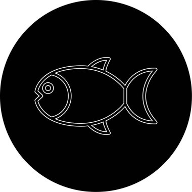 Balık vektör simgesi. Web tasarımı için beyaz arkaplanda izole edilmiş basit illüstrasyon simgesi.