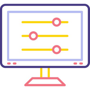 Monitör. Web simgesi basit illüstrasyon