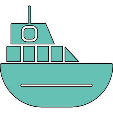 Gemi. Web simgesi basit illüstrasyon