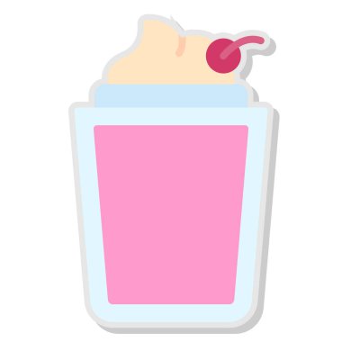 Milkshake vektör renk çizgisi simgesi
