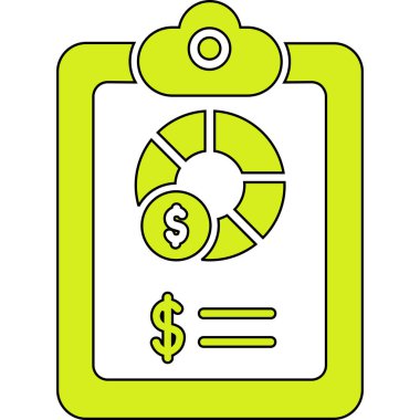Para dolar simgesi renk ana hatları vektörü
