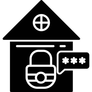 Kilit. Web simgesi basit illüstrasyon