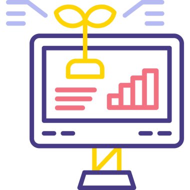 analitik işletme finans simgesi düz ana hatlar biçiminde