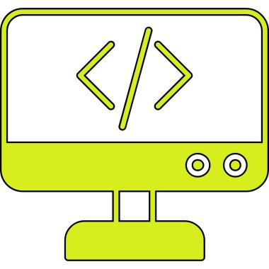 Bilgisayar. Web simgesi basit illüstrasyon