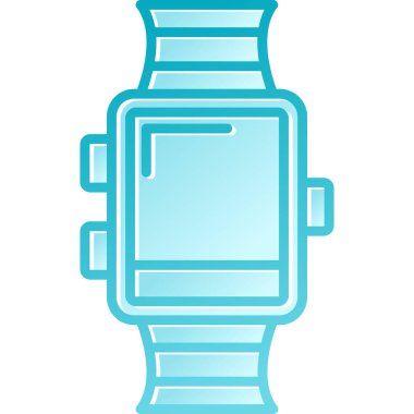 Akıllı saat simgesi. Web için akıllı saat vektör simgelerinin özet çizimi