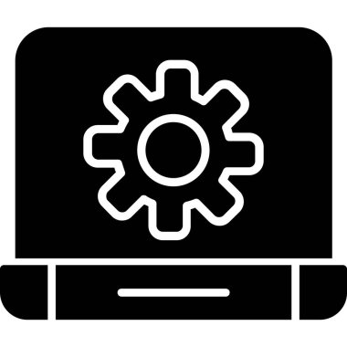 Dizüstü bilgisayar simgesi vektör çizimi