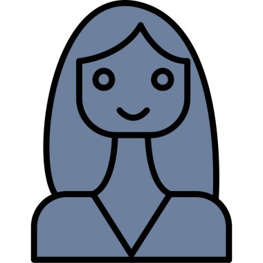 Kadın. Web simgesi basit illüstrasyon