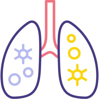 Akciğer. Web simgesi basit illüstrasyon
