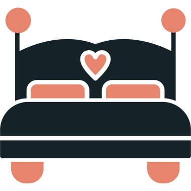 yastık yatak ikonu düz stil