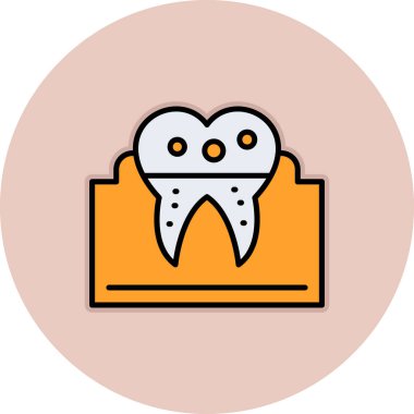 Diş vektörü renk çizgisi simgesi