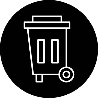 Çöp kutusu simgesi, basit vektör illüstrasyonu
