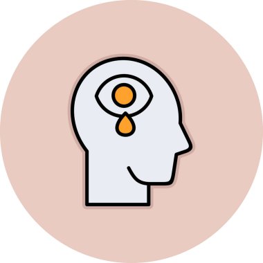 Beyin. Web simgesi basit illüstrasyon