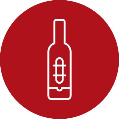 Şarap şişesi simge vektör çizim