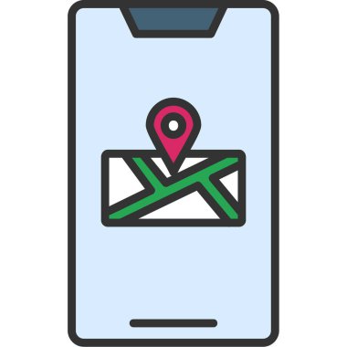 GPS konum simgesi. Web için GPS vektör simgelerinin basit çizimi