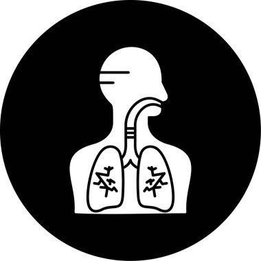 akciğer simgesi vektör illüstrasyonu