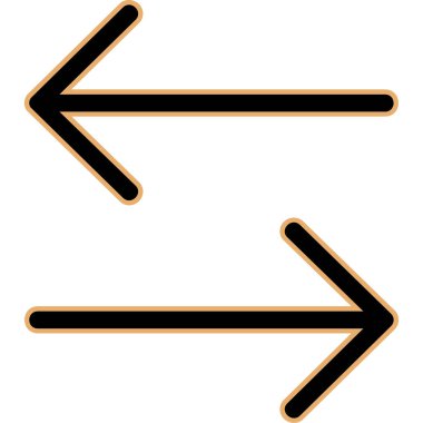 yatay çevirme sağ vektör ince çizgi simgesi