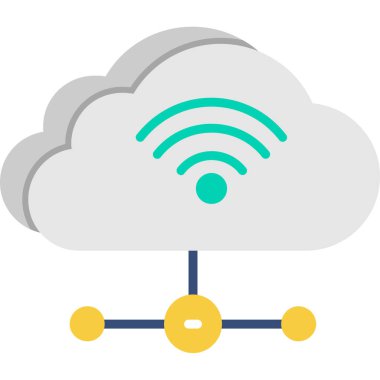 Bulut bilgi işlem renkli vektör simgesi.