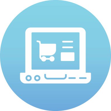 İnternetten alışveriş. Web simgesi basit illüstrasyon