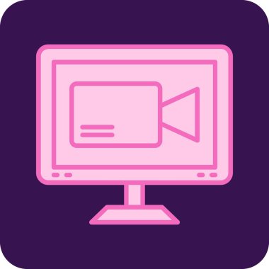 Bilgisayar monitörü simgesi. Bilgisayar izleme simgelerinin özet çizimi