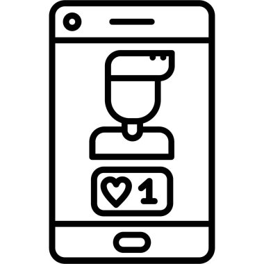 Hareket eden telefon simgesi, anahat stili