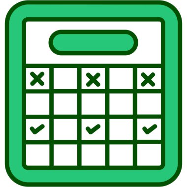 takvim tarihi simgesi renk ana hatları vektörü