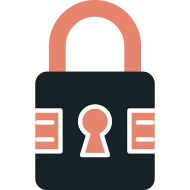 Beyaz arkaplan, vektör, illüstrasyon üzerinde kilitlenmiş düz simge