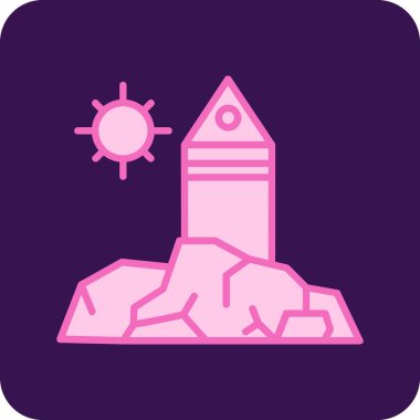 Haritalı bir roketin vektör simgesi