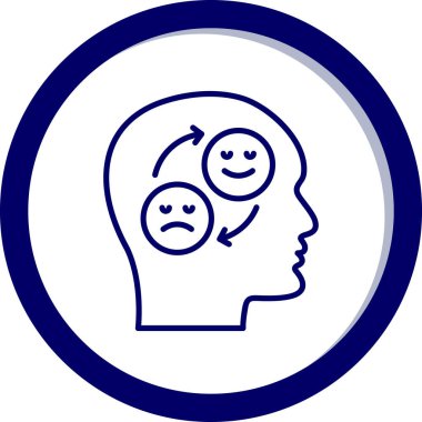 Hüzünlü adam başı simgesi ana hatlarıyla