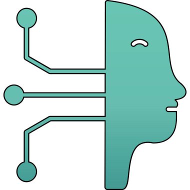 Devre kartı simgesi olan insan kafası. vektör çizimi tasarımı