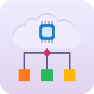 bulut hesaplama simgesi, vektör illüstrasyonu